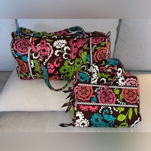 Vera Bradley Colorful Floral Lola Travel Bag Set